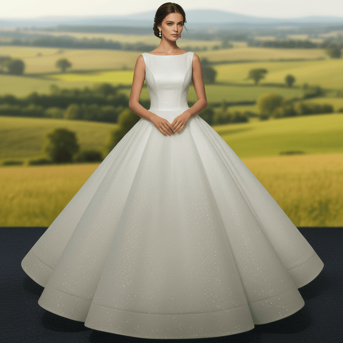 1920s Vintage Scoop Neckline Vintage Wedding Dress with Timeless Look - Rosymae