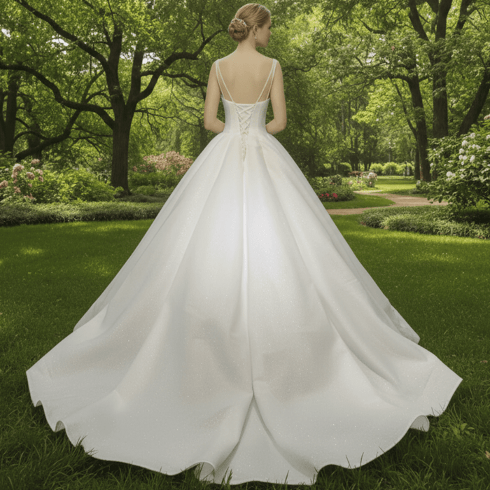 1920s Vintage Scoop Neckline Vintage Wedding Dress with Timeless Look - Rosymae