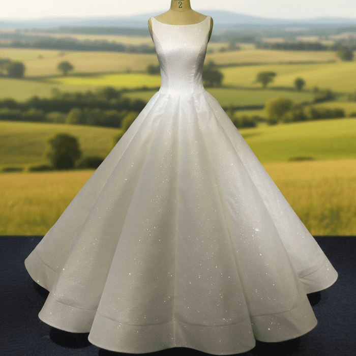 1920s Vintage Scoop Neckline Vintage Wedding Dress with Timeless Look - Rosymae