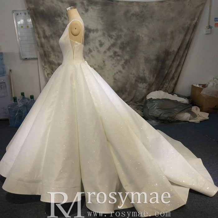 1920s Vintage Scoop Neckline Vintage Wedding Dress with Timeless Look - Rosymae