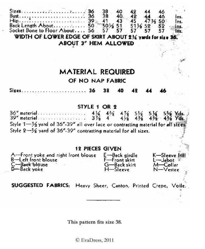 1934 Day or Tea Frock D30-1429