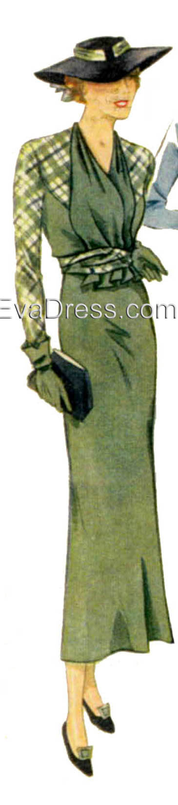1935 Frock with Jabot D30-5281