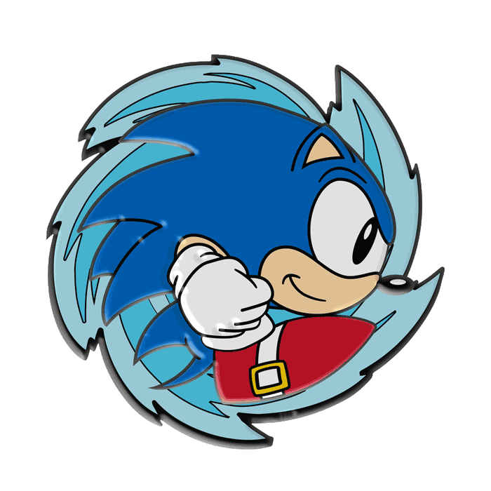 Set of three Sonic the Hedgehog 1.5-inch enamel pins from the 2023 NYCC limited edition premium pin collection.