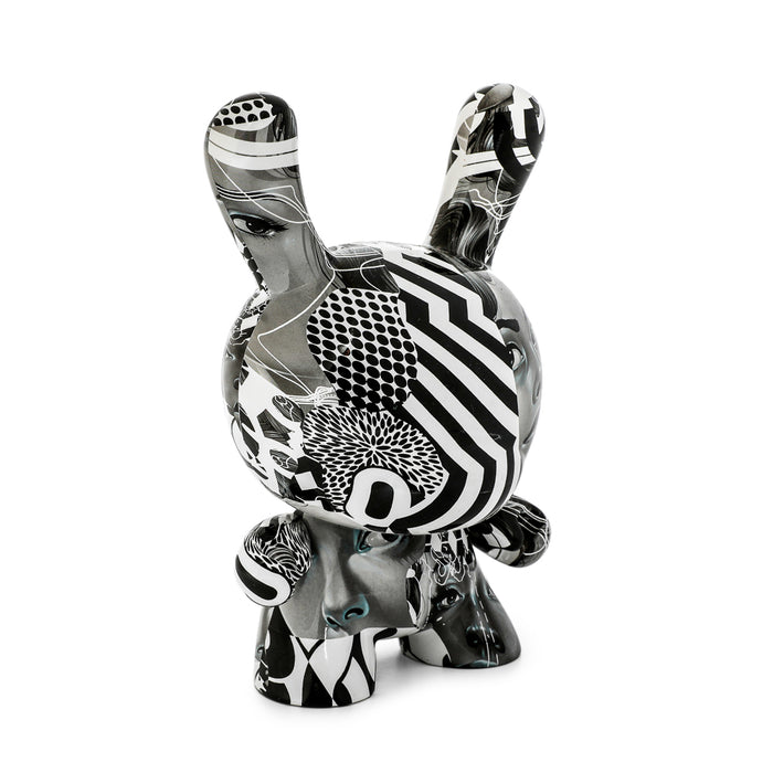 8-inch Tristan Eaton Dunny art figure celebrating 20th Anniversary, limited edition of 1000, with unique monochromic design.