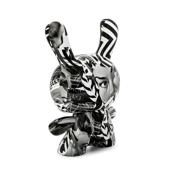 8-inch limited edition Tristan Eaton Monochromic Dunny art figure celebrating 20th anniversary, vinyl collectible with detailed design.