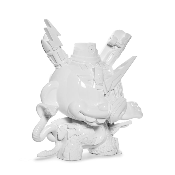 8-inch Tristan Eaton Dunny art figure in Shock White edition, celebrating 20th Anniversary Still Life with sculpted design.