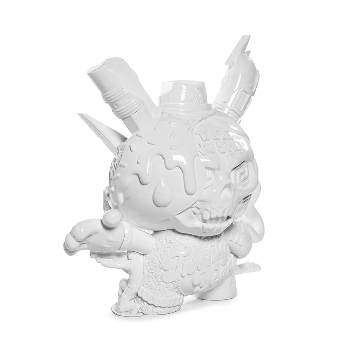 8-inch Tristan Eaton Dunny art figure in Shock White edition, 20th Anniversary Still Life sculpture with detailed sculpted design.