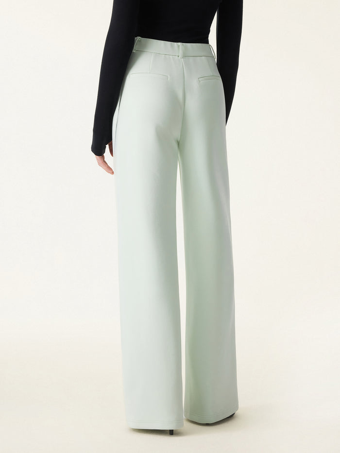 2Pcs Set Boat-Neck Tank Top & Slimming High Rise Wide Leg Pant