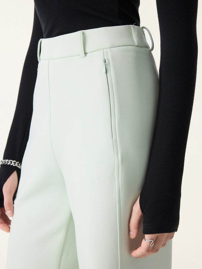 2Pcs Set Boat-Neck Tank Top & Slimming High Rise Wide Leg Pant