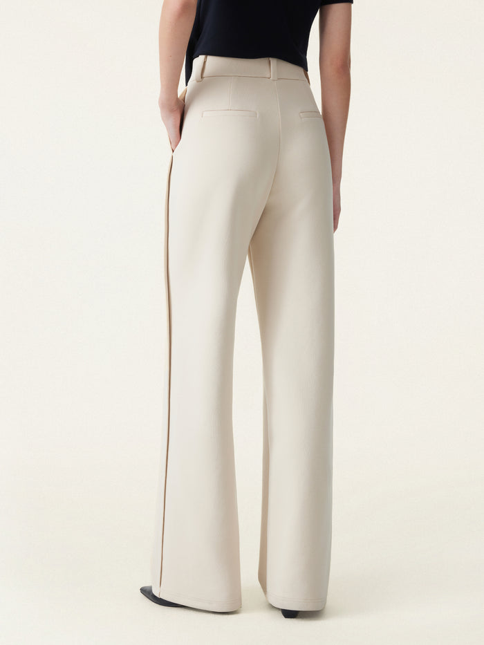 2Pcs Set Cami with Surplice Ruched Top & Mid Rise Fly-Front Wide Leg Trouser