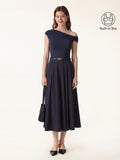 OGLmove 2Pcs Set Multi-wear Bra Top & Volume Skirt with Pockets Midnight Navy/Universe Navy XS