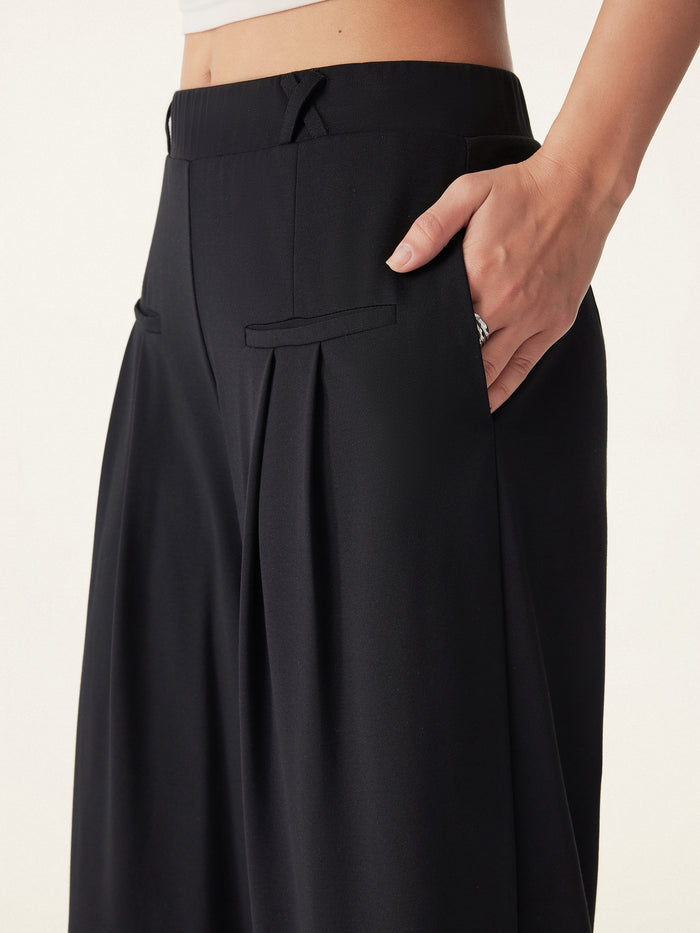 OGLmove 2Pcs Set Square Open-Back Bra Tank & Mid Rise Wide Leg Trouser with Pockets