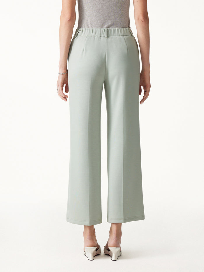 OGLmove 2Pcs Set V-Neck Short Sleeve Top & Cropped Straight-Leg Pants with Pockets