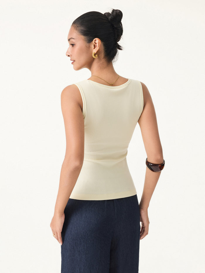 OGLmove Pointelle V-neck Sleeveless Bra Tank