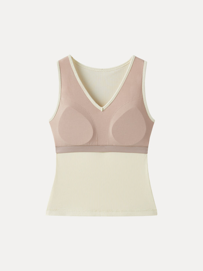 OGLmove Pointelle V-neck Sleeveless Bra Tank