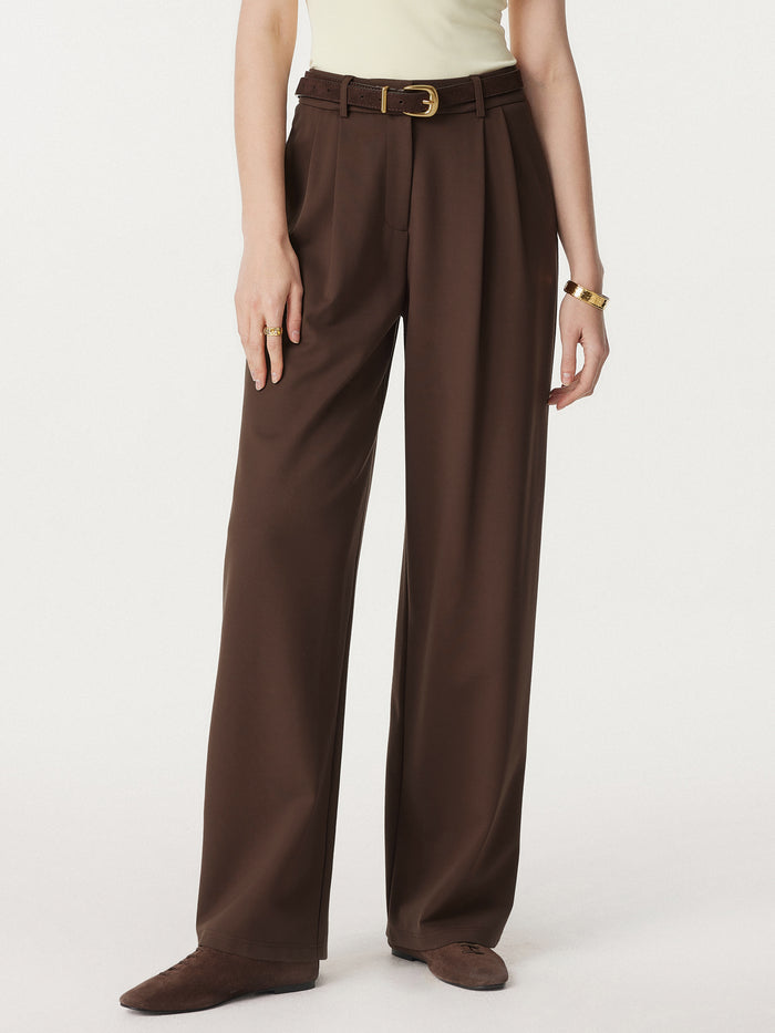 OGLmove 2Pcs Set Boatneck Relaxed Top & Wide Leg Pant with Pockets