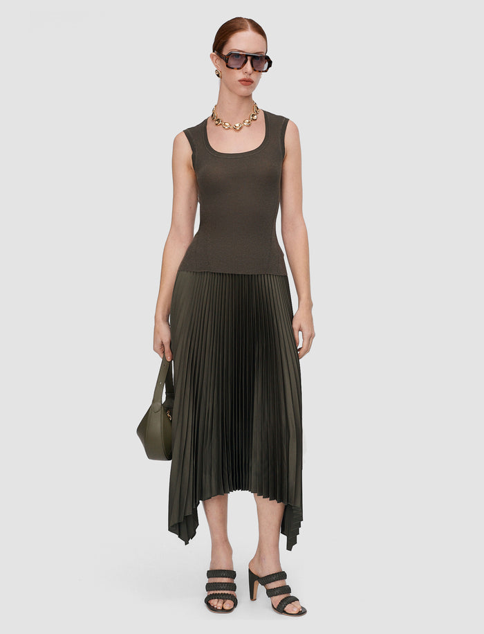 Ade Knit Weave Plissé Skirt