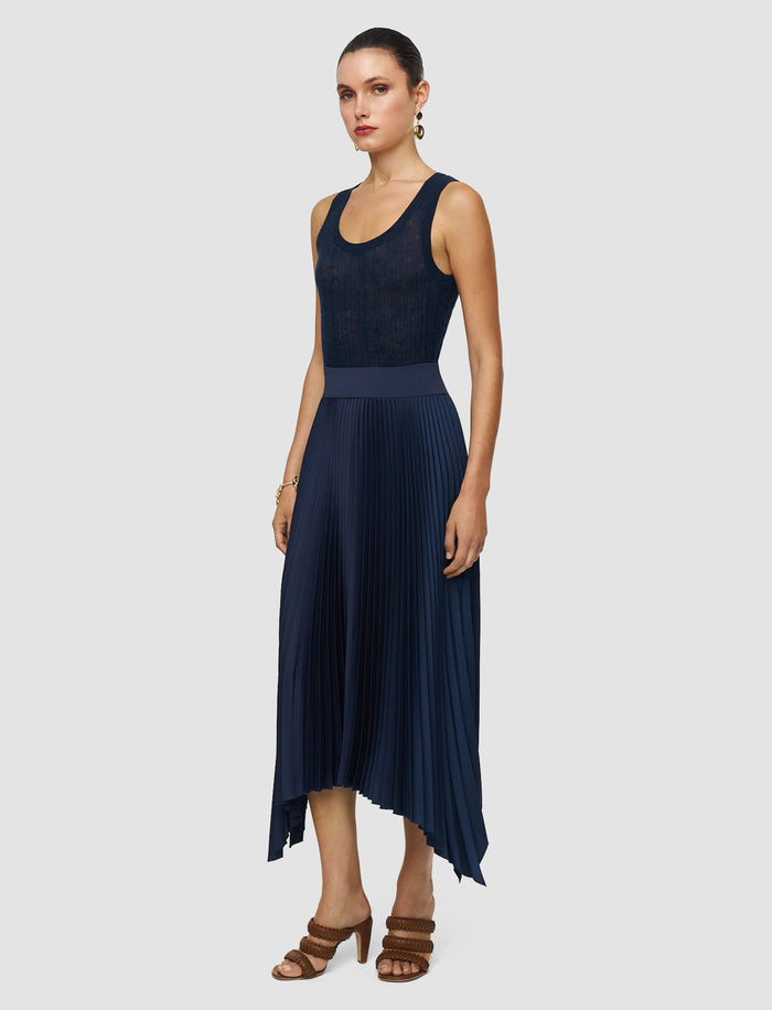 Ade Knit Weave Plissé Skirt