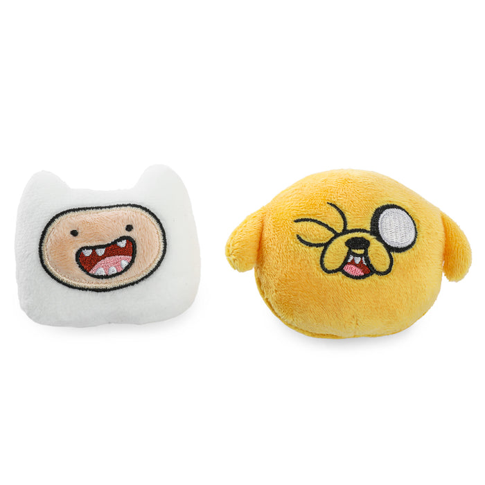 Adventure Time plush pins featuring Jake and Finn in a 2-pack, soft and colorful plush collectible pins with character details.