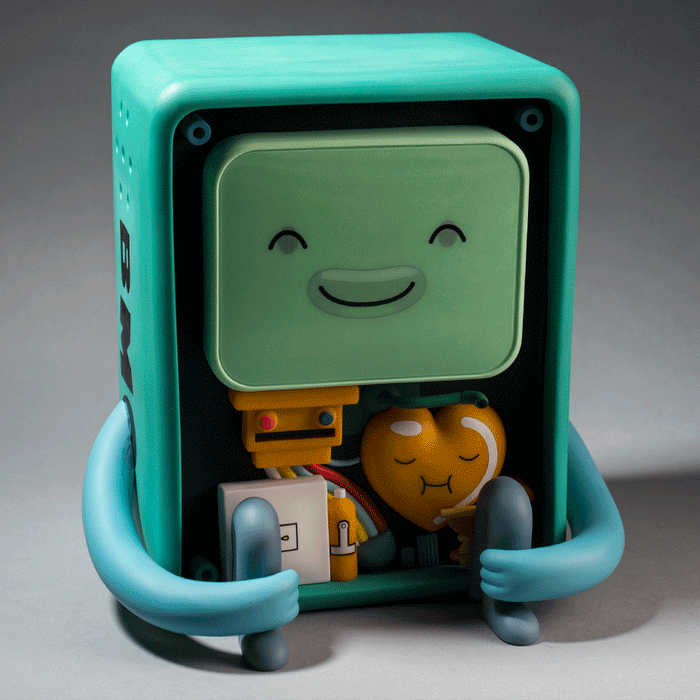 Adventure Time BMO art figure by Kidrobot, vinyl collectible toy featuring BMO character from the animated series.
