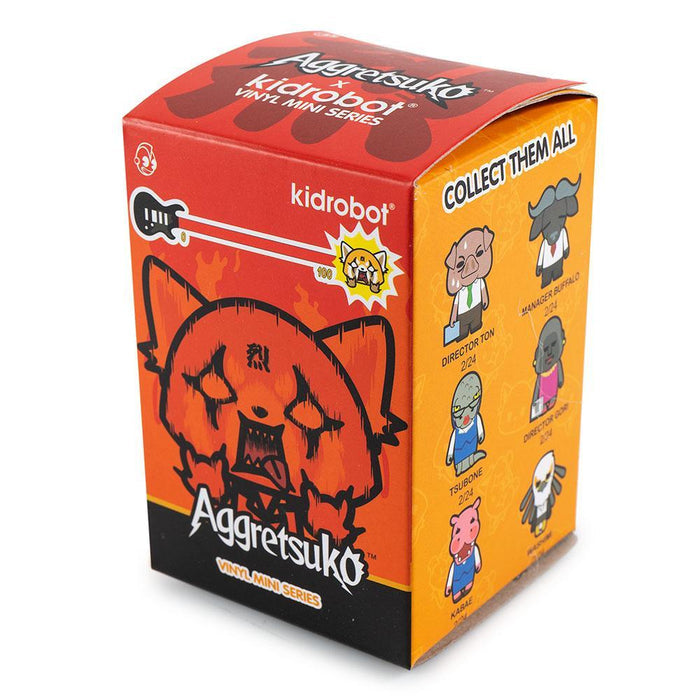 Sanrio Aggretsuko blind box mini series figure by Kidrobot, vinyl collectible toy with detailed design and vibrant colors.