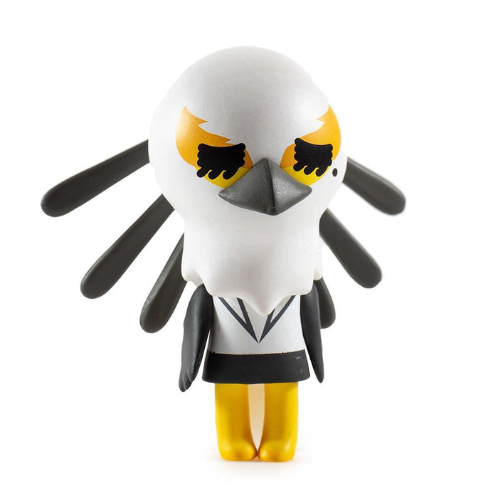 Aggretsuko blind box mini figure by Kidrobot and Sanrio, vinyl collectible toy in unopened packaging.