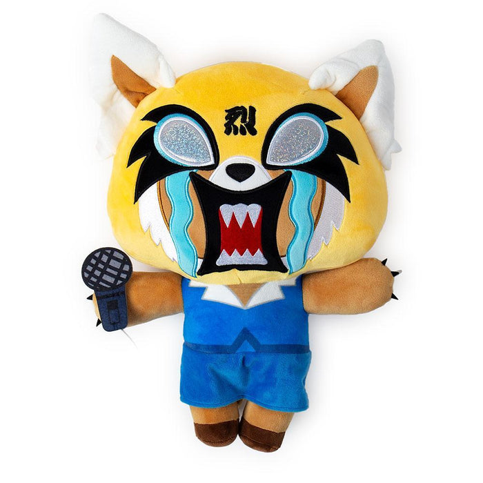 Sanrio Aggretsuko Rage HugMe Shake Action vibrating plush toy by Kidrobot, soft plush with expressive design and shaking feature.