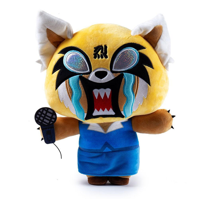 Sanrio Aggretsuko Rage HugMe Shake Action vibrating plush toy by Kidrobot, soft plush with expressive character design.
