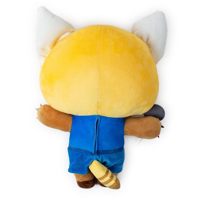 Aggretsuko Rage HugMe Shake action vibrating plush by Kidrobot, soft Sanrio plush featuring Aggretsuko with expressive design.