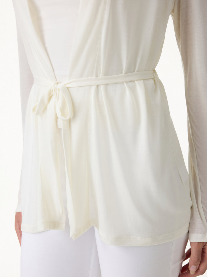 OGLmove Airy Soft Open Front Cardigan with Tie