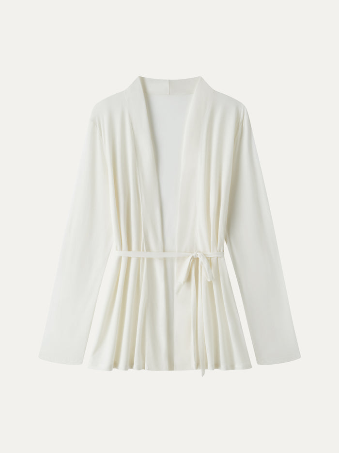 OGLmove Airy Soft Open Front Cardigan with Tie