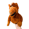 ALF 13-inch plush hand puppet by Kidrobot featuring soft fabric and detailed character design for playful display and cuddling.