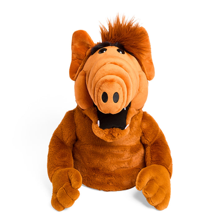 ALF 13-inch plush hand puppet by Kidrobot featuring soft, detailed plush material and classic alien character design.