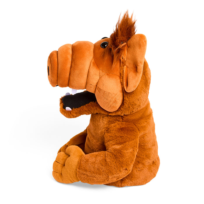 ALF 13-inch plush hand puppet by Kidrobot, soft and detailed stuffed toy featuring the iconic alien character.