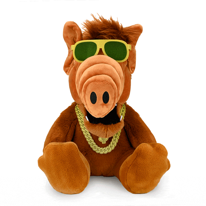 ALF HugMe 16-inch Shake Action plush toy by Kidrobot, soft plush figure with shake action, featuring ALF's signature character details.