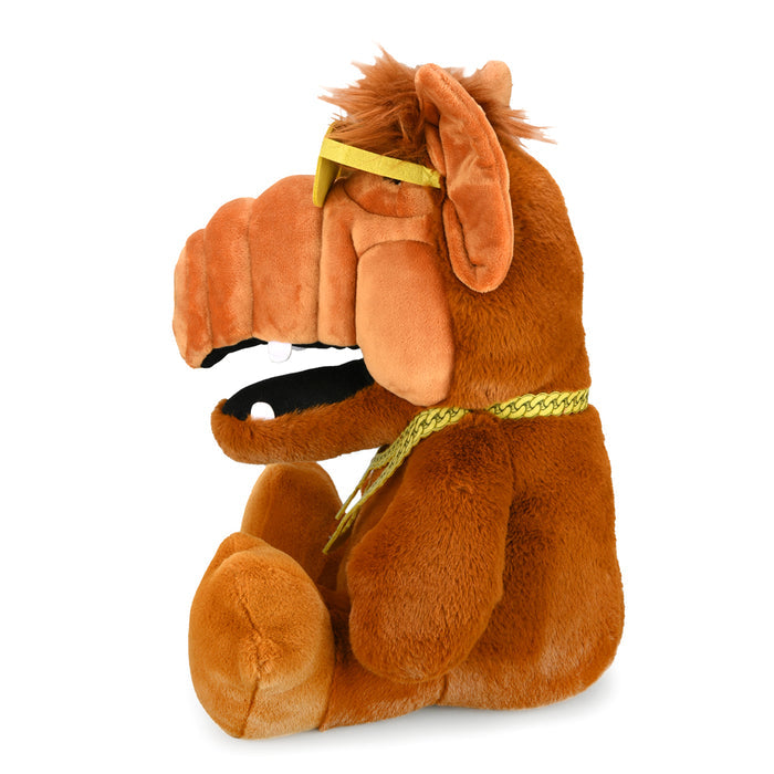 ALF HugMe 16-inch Shake Action plush toy by Kidrobot, soft stuffed plush character with shake feature, designed for cuddling.
