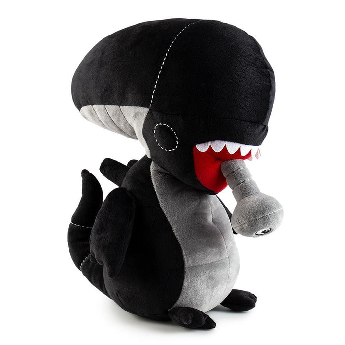 16-inch Alien Xenomorph HugMe vibrating plush toy by Kidrobot, featuring soft fabric and detailed alien design.
