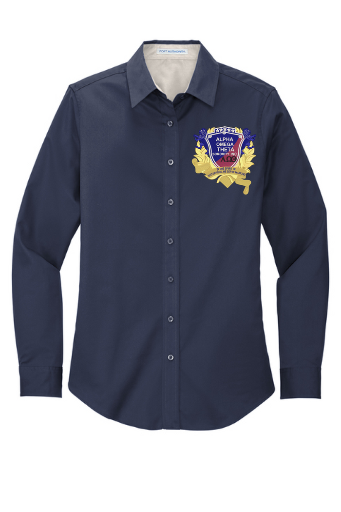 Alpha Omega Theta Twill Long Sleeve Shirt