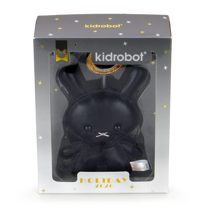 Flat Bonnie Annual Holiday Dunny 5-inch plush ornament, exclusive Dreamy Edition featuring festive holiday design.