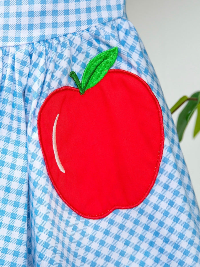 Apple Sweetheart Gingham Puff Sleeve Dress