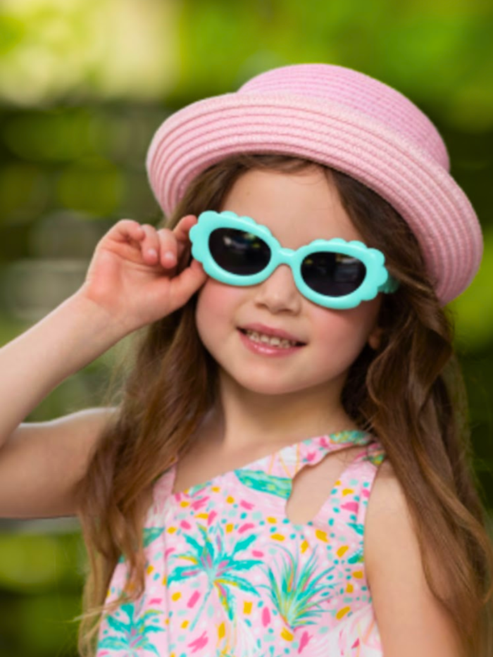 Aqua Sunny Petals Retro Sunglasses Mia Belle Girls