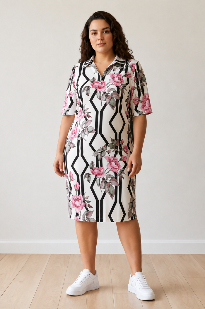 Aquarelle Wildflower Polo Dress