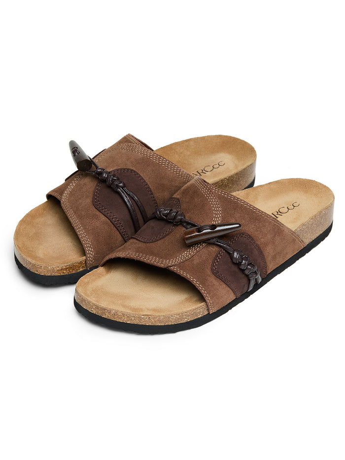 Socotra Horn Toggle Suede Slide Sandals – product image 1