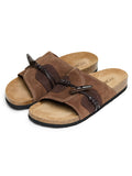 Socotra Horn Toggle Suede Slide Sandals – product image 1