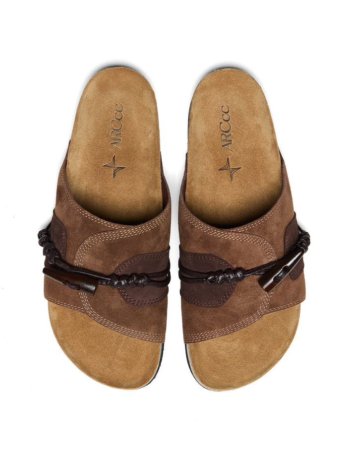 Socotra Horn Toggle Suede Slide Sandals – product image 2