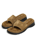 Star Suede Platform Flip-Flops in Brown – product image 1