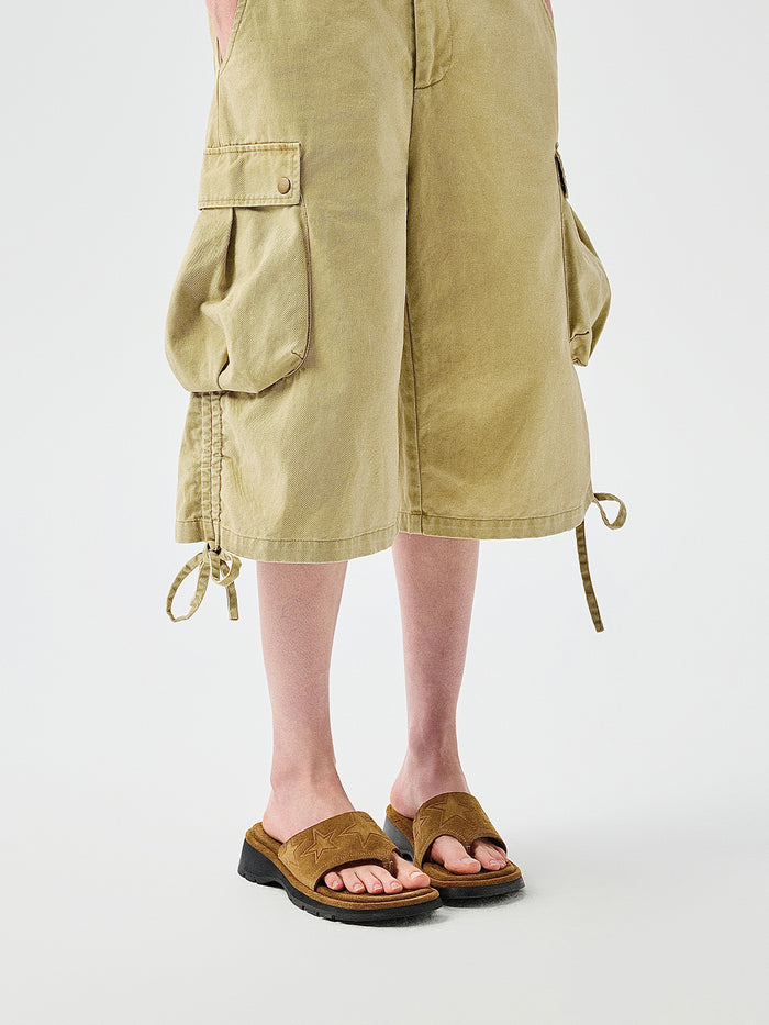 Star Suede Platform Flip-Flops in Brown – product image 6