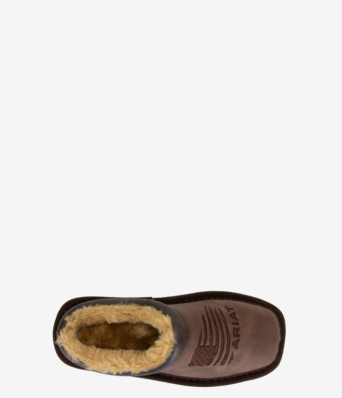 Ariat Kids Patriot Square Toe Slipper - Dusty Brown