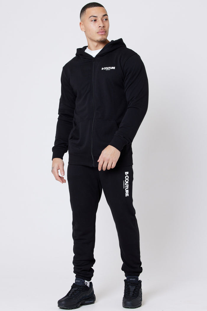 Auckland Fleece Full Zip Tracksuit - Black