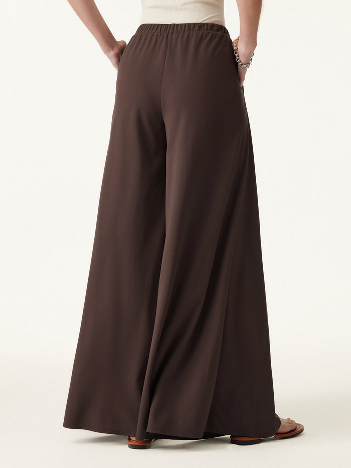 OGLmove Bamboo Ponte Wrap-tie Palazzo Pant with Pockets